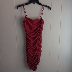 Windsor Elegant Red Ruched Dress Prom/weddingetc New W Tags